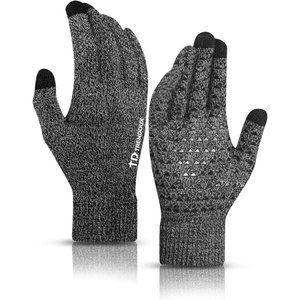 Winter Gloves Men Women - Anti Slip Warm Lining Knit Touch Screen Glove